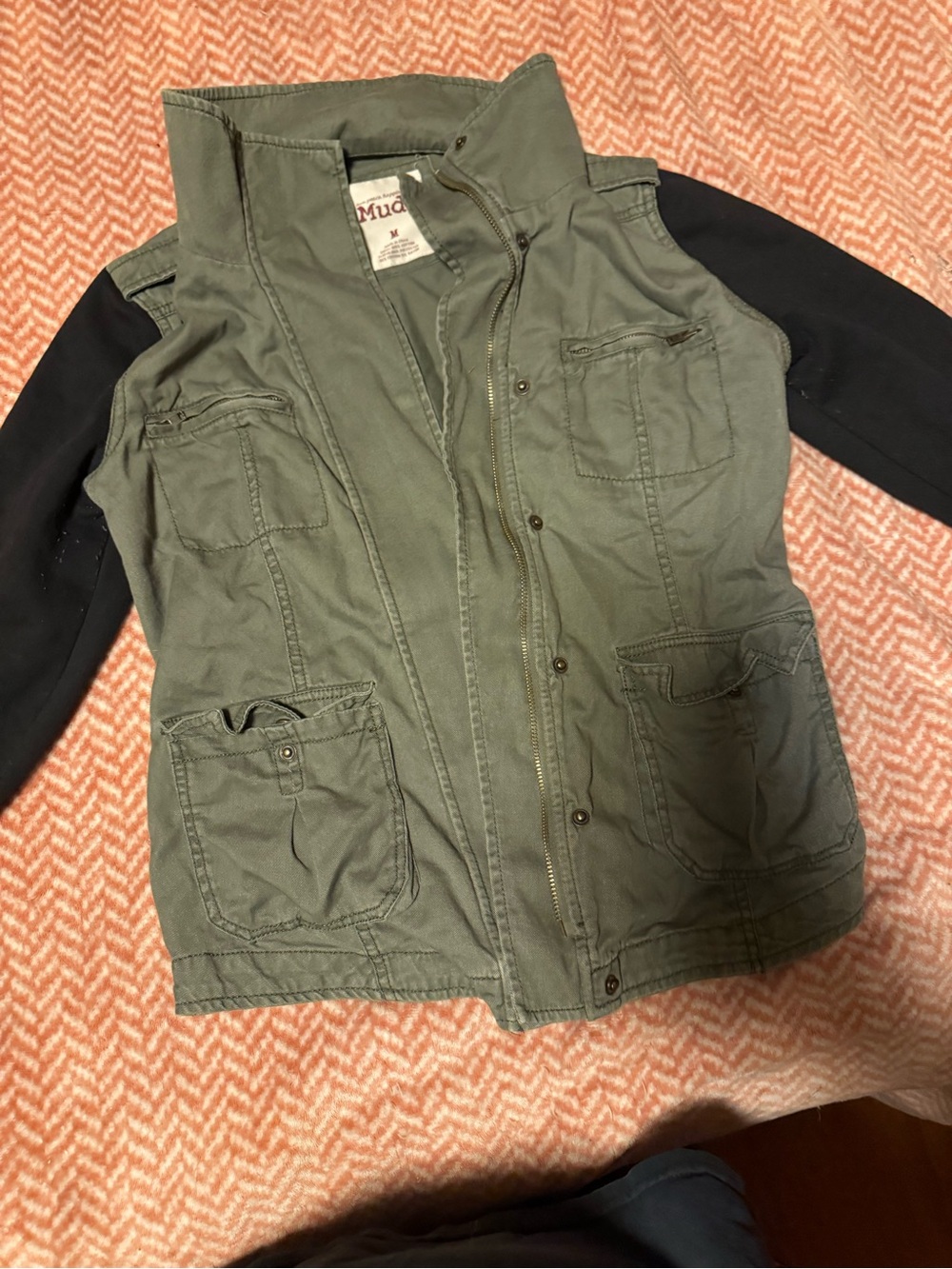 Mudd Olive Green Vest with Black Sleeves